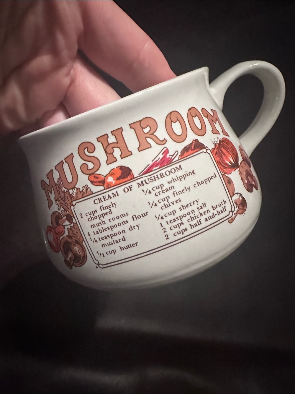 Mushroom Mug with recipe print